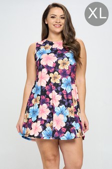 Women’s Assorted Hibiscus Sleeveless Dress (XL only)