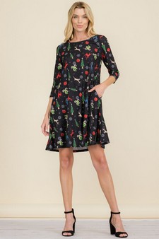 Women’s Night Before Christmas Print Dress style 5