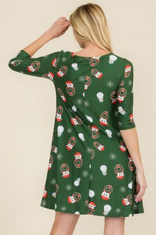 Women’s Holiday Cheer Print Christmas Dress style 3