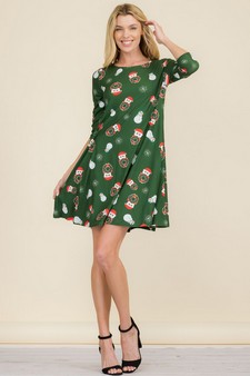 Women’s Holiday Cheer Print Christmas Dress style 5