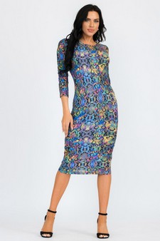 Women’s Luminescent Snake Print Dress style 4