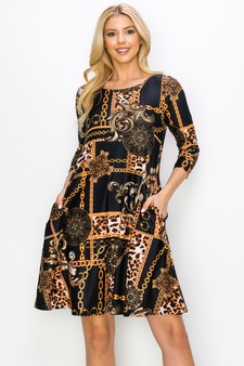 Women’s Chain Link Printed A-line Dress