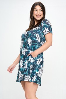 Women’s Tropical Flower Bunches A-line Dress style 2