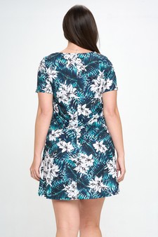 Women’s Tropical Flower Bunches A-line Dress style 3