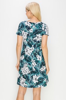 Women’s Tropical Flower Bunches A-line Dress style 3