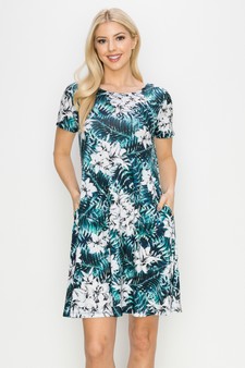 Women’s Tropical Flower Bunches A-line Dress