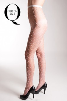 Lady's Fashion Large Gauge Fishnet Pantyhose - Queen size