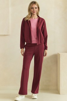 ETA 08/13/26 - Lightweight Modal Scuba Zip-Up Hooded Jacket and Bottom Set style 5