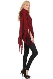 Women's Sequence Crochet Knit Poncho style 4