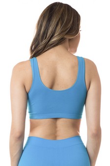 WOMENS BLUE COTTON SPORTS BRA S/M style 5