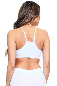 WOMENS WHITE COTTON SPORTS BRA S/M style 4