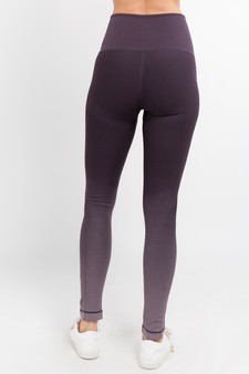 Women's Ombre Moto Ridge Detail High Performance Activewear Compression Leggings style 3