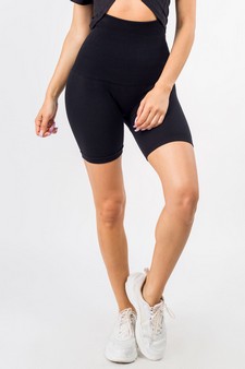 ETA 10/16/23 - High Waist Compression Biker Shorts with French Terry Lining