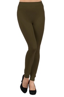 Solid Color Seamless Fleece Lined Legging style 2