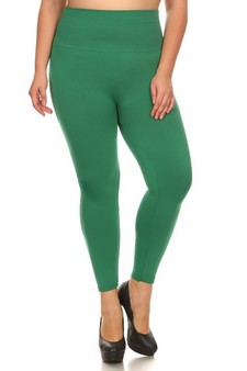 Plus Size High Waisted Seamless Fleece Tights with Tummy Control