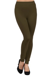 Solid Color Seamless Fleece Tights style 3