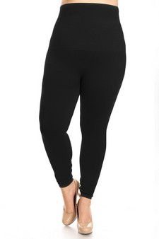 Plus Size High Waist Cotton Compression Tight with French Terry style 2