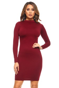 Lady's Open Back Long Sleeve Bodycon Dress style 3