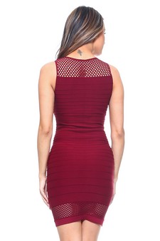 Women's High Neck Fishnet Sleeveless Bodycon Dress style 3