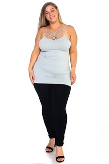 Womens Seamless Triple Criss-Cross Front Cami style 4