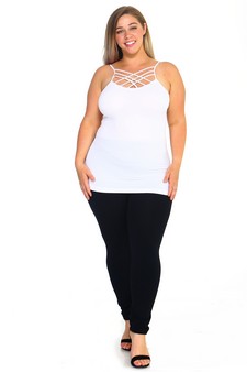 Womens Seamless Triple Criss-Cross Front Cami style 4