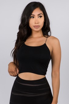 Lady's Seamless Skinny Strap Cropped Cami style 2