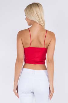 Lady's Seamless Skinny Strap Cropped Cami style 4