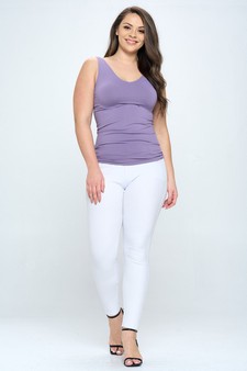 Lady's V or U Neckline Reversible Seamless Tank style 4