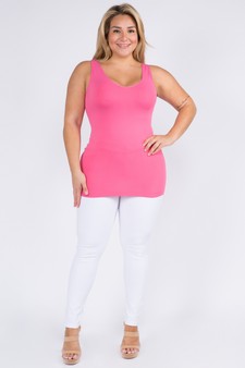 Lady's V or U Neckline Reversible Seamless Tank style 4