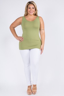 Lady's V or U Neckline Reversible Seamless Tank style 4