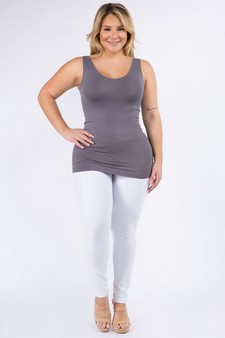 Lady's V or U Neckline Reversible Seamless Tank style 4