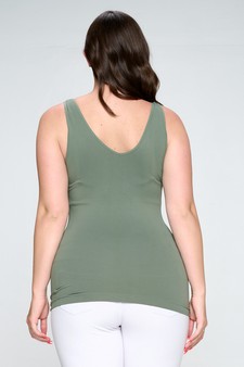 Lady's V or U Neckline Reversible Seamless Tank style 4