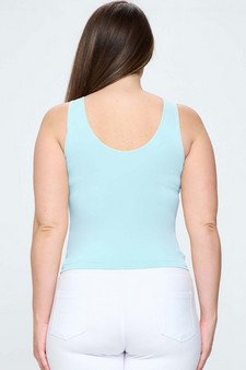 Lady's V or U Neckline Reversible Seamless Tank style 2