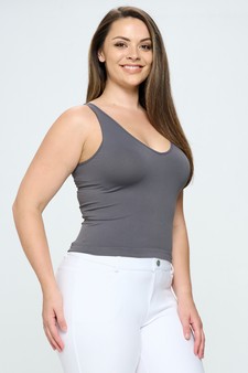 Lady's V or U Neckline Reversible Seamless Tank style 2