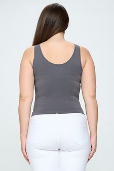 Lady's V or U Neckline Reversible Seamless Tank style 3