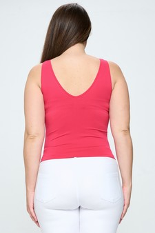 Lady's V or U Neckline Reversible Seamless Tank style 3