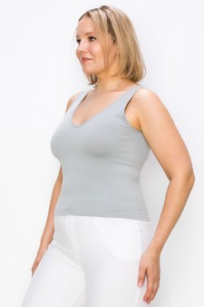 Lady's V or U Neckline Reversible Seamless Tank style 2