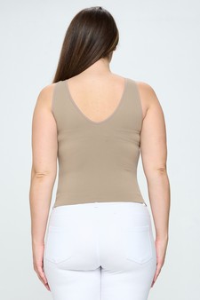 Lady's V or U Neckline Reversible Seamless Tank style 3