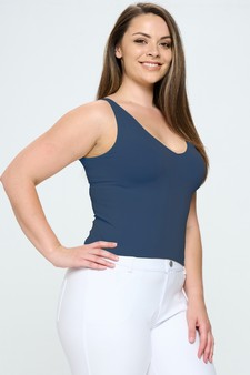 Lady's V or U Neckline Reversible Seamless Tank style 2