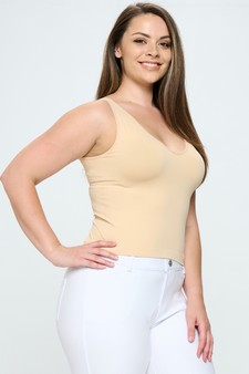 Lady's V or U Neckline Reversible Seamless Tank style 2