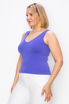 Lady's V or U Neckline Reversible Seamless Tank style 2