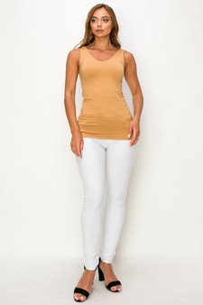 Lady's V or U Neckline Reversible Seamless Tank style 4