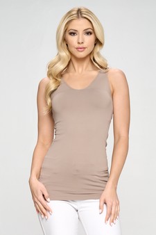 Lady's V or U Neckline Reversible Seamless Tank style 2