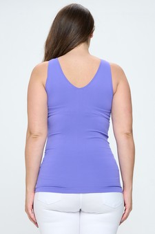 Lady's V or U Neckline Reversible Seamless Tank style 3