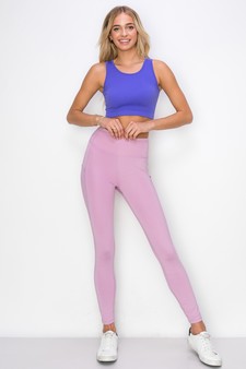 Women’s Ribbed High Neck Cropped Tank Top style 4