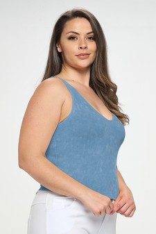 Women's Seamless Reversible Stonewashed Ribbed Tank style 2