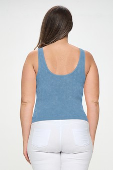 Women's Seamless Reversible Stonewashed Ribbed Tank style 3