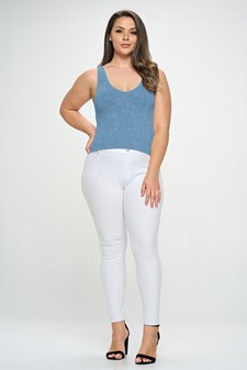 Women's Seamless Reversible Stonewashed Ribbed Tank style 4