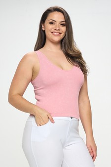 Women's Seamless Reversible Stonewashed Ribbed Tank style 2