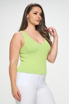 Women's Seamless Reversible Stonewashed Ribbed Tank style 2